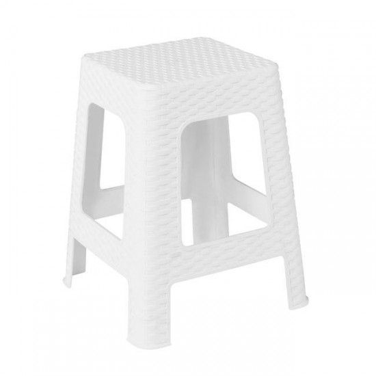 SQUARE Σκαμπό Βοηθητικό Κήπου- Μπάνιου Στοιβαζόμενο, PP Απόχρωση Άσπρο 36x36x45cm