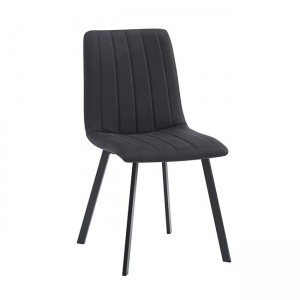 BETTY Καρέκλα Μέταλλο Βαφή Μαύρο, Ύφασμα Suede Μαύρο 45x60x87cm