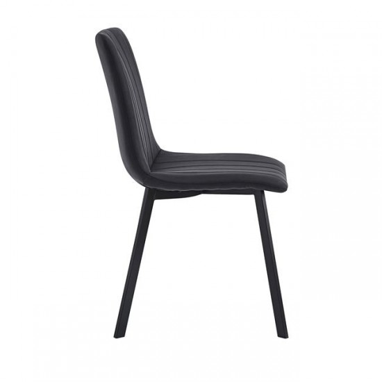 BETTY Καρέκλα Μέταλλο Βαφή Μαύρο, Ύφασμα Suede Μαύρο 45x60x87cm
