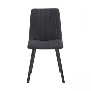 BETTY Καρέκλα Μέταλλο Βαφή Μαύρο, Ύφασμα Suede Μαύρο 45x60x87cm
