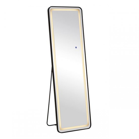 LED-7 Καθρέπτης Τοίχου-Δαπέδου Φωτιζόμενος, Αλουμίνιο Μαύρο, Αφής με 3 επιλογές φωτισμού 50x32x160cm