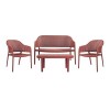 MALAGA Set Σαλόνι Κήπου PP-UV Bordeaux: Καναπές + 2 Πολυθρόνες + Τραπεζάκι MALAGA Set Σαλόνι Κήπου PP-UV Bordeaux: Καναπές + 2 Πολυθρόνες + Τραπεζάκι