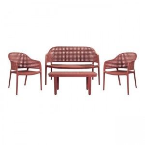 MALAGA Set Σαλόνι Κήπου PP-UV Bordeaux: Καναπές + 2 Πολυθρόνες + Τραπεζάκι MALAGA Set Σαλόνι Κήπου PP-UV Bordeaux: Καναπές + 2 Πολυθρόνες + Τραπεζάκι