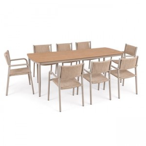 DENVER Set Τραπεζαρία Κήπου, Αλουμίνιο & Rope Wicker Μπεζ, Polywood-Τραπέζι+8 Πολυθρόνες T: 220x97x74, Chair: 56x58x82 DENVER Set Τραπεζαρία Κήπου, Αλουμίνιο & Rope Wicker Μπεζ, Polywood-Τραπέζι+8 Πολυθρόνες T: 220x97x74, Chair: 56x58x82