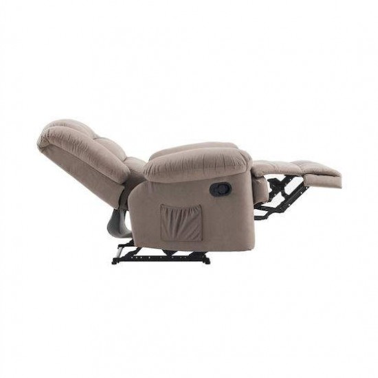 JULIA Massage Πολυθρόνα Relax Σαλονιού - Καθιστικού, Ύφασμα Cappuccino  93x90x100cm