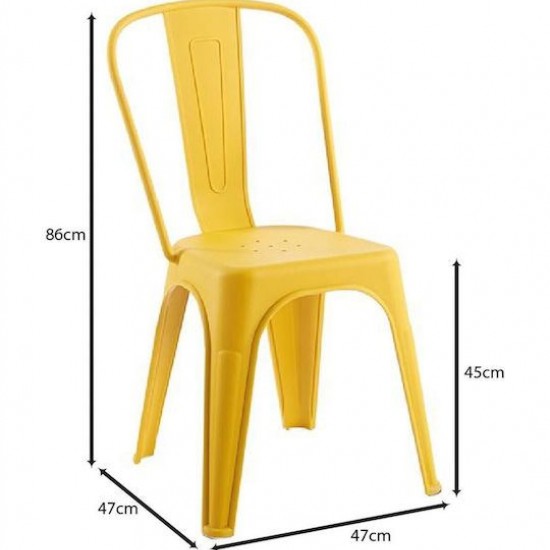 RELIX PP Καρέκλα Στοιβαζόμενη, PP Απόχρωση Κροκί 47x47x86cm