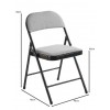 BRENDA Καρέκλα Πτυσσόμενη, Μέταλλο Βαφή Μαύρο, Ύφασμα Γκρι 46x46x78cm