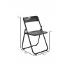 WENDY Καρέκλα Πτυσσόμενη, Μέταλλο Βαφή Μαύρο, PP Απόχρωση Μαύρο 48x49x73cm