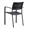 SAGA Πολυθρόνα Στοιβαζόμενη, Μέταλλο Βαφή Μαύρο, PP-UV Μαύρο 56x57x84cm