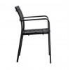 SAGA Πολυθρόνα Στοιβαζόμενη, Μέταλλο Βαφή Μαύρο, PP-UV Ανθρακί 56x57x84cm