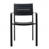 SAGA Πολυθρόνα Στοιβαζόμενη, Μέταλλο Βαφή Μαύρο, PP-UV Μαύρο 56x57x84cm