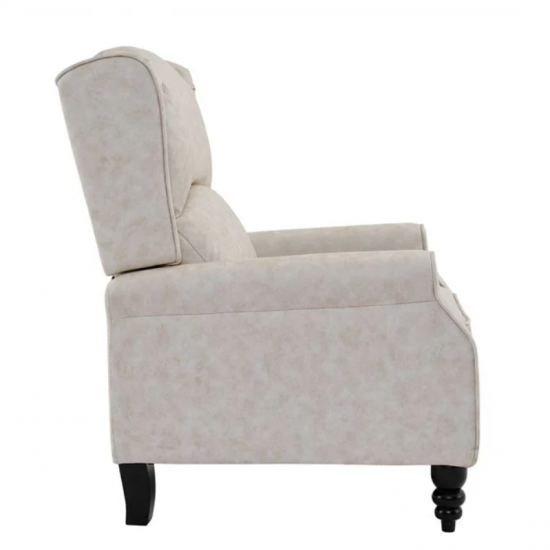 SIMPLE Relax Πολυθρόνα Μπερζέρα Σαλονιού, Καθιστικού, Ύφασμα Απόχρωση Antique Εκρού 72x84x97cm