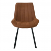 MATT Καρέκλα Τραπεζαρίας Μέταλλο Βαφή Μαύρο, Ύφασμα Suede Καφέ 55x61x88cm