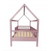 DREAM Montessori Παιδικό Κρεβάτι, για Στρώμα 90x190cm, Ξύλο Πεύκου Απόχρωση Ροζ 97x197x129cm