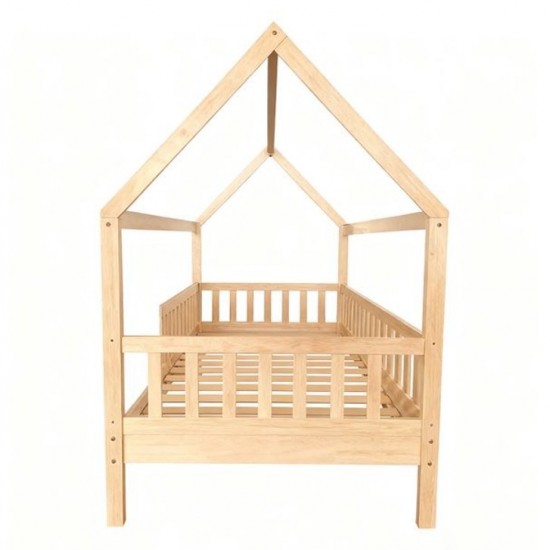 DREAM Montessori Παιδικό Κρεβάτι, για Στρώμα 90x190cm, Ξύλο Πεύκου Απόχρωση Φυσικό  97x197x129cm