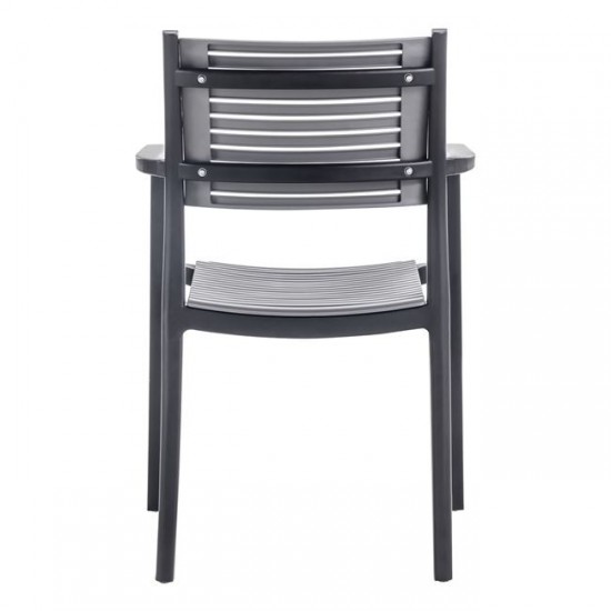 AKRON Πολυθρόνα PP-UV Μαύρο - Γκρι 60x55x85cm