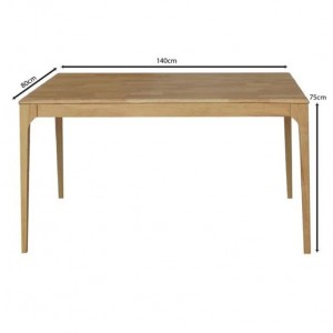 CARTER Τραπέζι Τραπεζαρίας, Απόχρωση Φυσικό 140x80cm