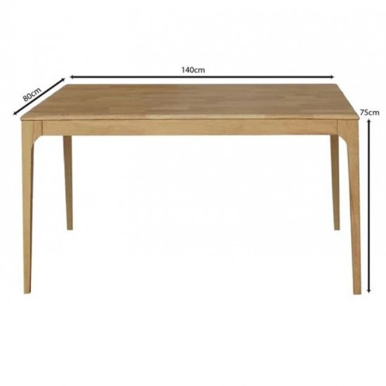 CARTER Τραπέζι Τραπεζαρίας, Απόχρωση Φυσικό 140x80cm