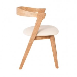 SANDRA Καρέκλα Τραπεζαρίας, Απόχρωση Φυσικό, Pu Εκρού 52x56x76cm