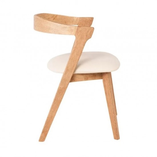 SANDRA Καρέκλα Τραπεζαρίας, Απόχρωση Φυσικό, Pu Εκρού 52x56x76cm