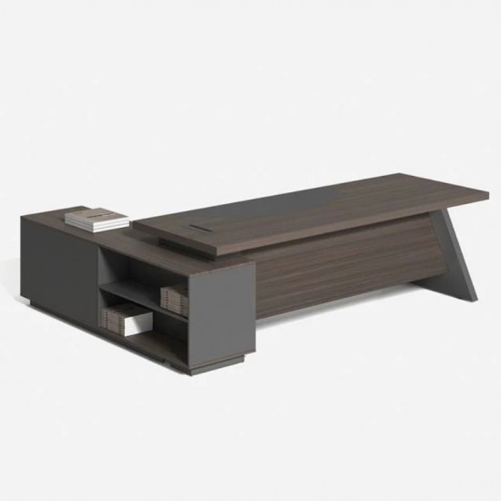 MASTER Γραφείο Δεξιά Γωνία, Απόχρωση Grey Walnut 180x180x75cm