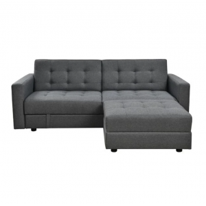 JACKSON Καναπές - Κρεβάτι και Σκαμπό με Χώρους Αποθήκευσης, Ύφασμα Σκούρο Γκρι 193x81x77cm