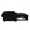 TEMPO Καναπές - Κρεβάτι, Με ανάκλιση πλάτης, Ύφασμα Velure Μαύρο 137x98x77cm