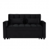 TEMPO Καναπές - Κρεβάτι, Με ανάκλιση πλάτης, Ύφασμα Velure Μαύρο 137x98x77cm