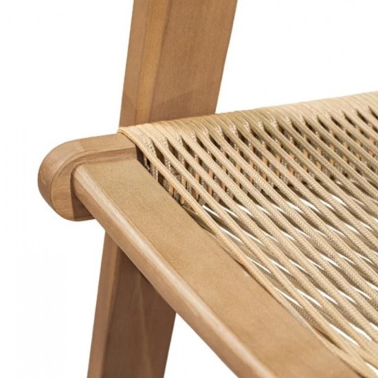 COFFEE Living Καναπές 2θέσιος Καθιστικού Βεράντας-Κήπου, Ακακία Φυσικό-Rope Wicker Μπεζ