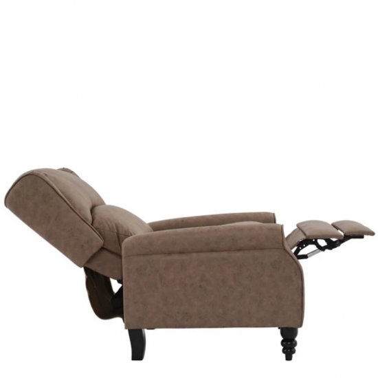 SIMPLE Relax Πολυθρόνα Μπερζέρα Σαλονιού, Καθιστικού, Ύφασμα Απόχρωση Antique Καφέ 72x84x97cm