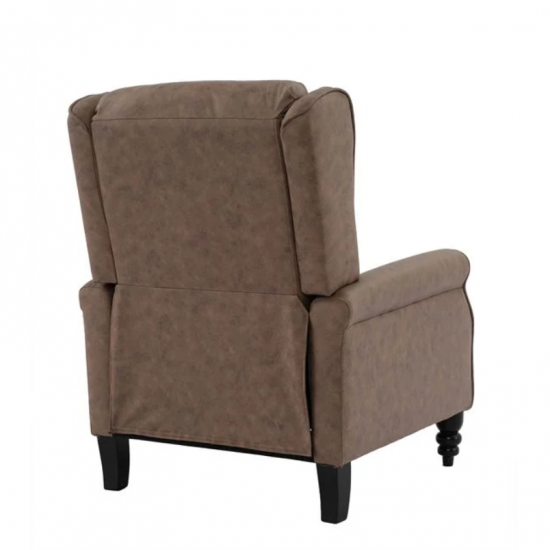 SIMPLE Relax Πολυθρόνα Μπερζέρα Σαλονιού, Καθιστικού, Ύφασμα Απόχρωση Antique Καφέ 72x84x97cm