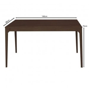 CARTER Τραπέζι Τραπεζαρίας, Απόχρωση Καρυδί 140x80cm