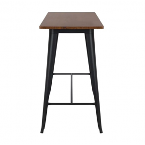 RELIX Wood Dark Oak Τραπέζι Bar-Pro, Μέταλλο Βαφή Μαύρο 120x60x102cm