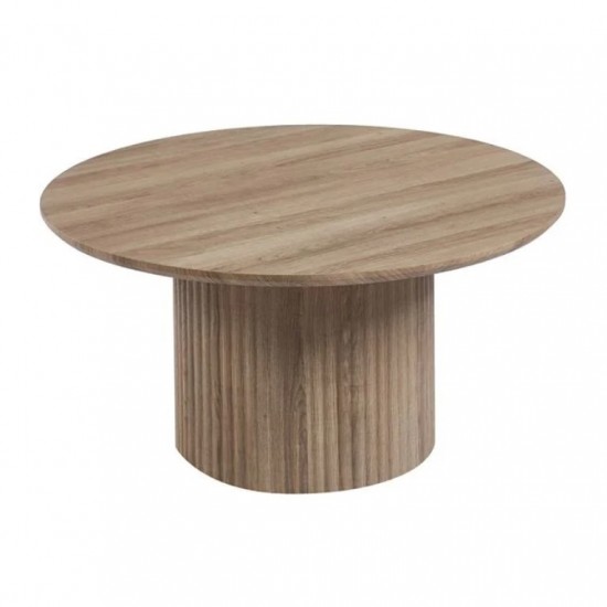 DIAZ Set-2 Τραπεζάκια Σαλονιού-Καθιστικού, ΜDF Απόχρωση Sonoma Φ50+Φ80cm