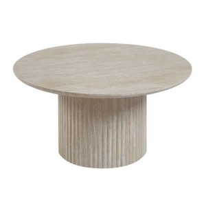 DIAZ Set-2 Τραπεζάκια Σαλονιού-Καθιστικού, ΜDF Απόχρωση Natural Stone Φ50+Φ80cm