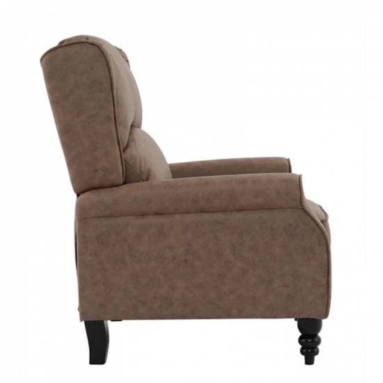 SIMPLE Relax Πολυθρόνα Μπερζέρα Σαλονιού, Καθιστικού, Ύφασμα Απόχρωση Antique Καφέ 72x84x97cm