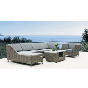 ΣΕΤ ΣΑΛΟΝΙ ΓΩΝΙΑ 5ΤΜΧ ΑΛΟΥΜΝΙΟΥ ΜΕ ΕΠΕΝΔΥΣΗ WICKER 