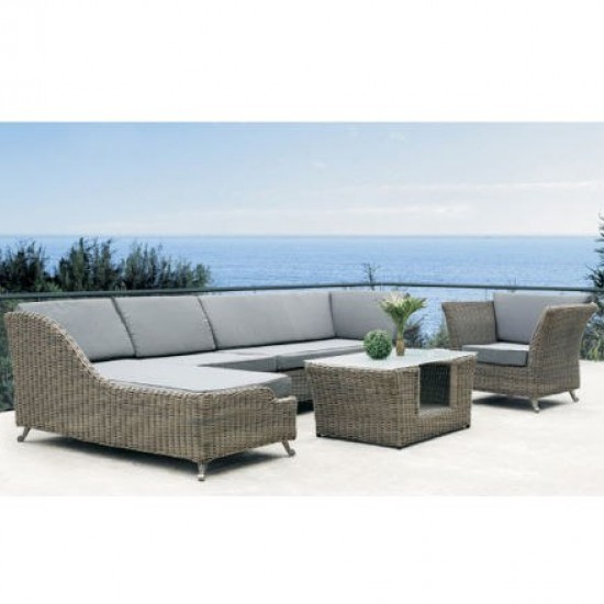 ΣΕΤ ΣΑΛΟΝΙ ΓΩΝΙΑ 5ΤΜΧ ΑΛΟΥΜΝΙΟΥ ΜΕ ΕΠΕΝΔΥΣΗ WICKER