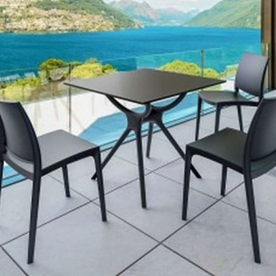 AIR ΤΡΑΠΕΖΙ 80Χ80εκ. BLACK LAMINATE 12mm-SIESTA-AIR ΤΡΑΠΕΖΙ-ΤΡΑΠΕΖΙ-