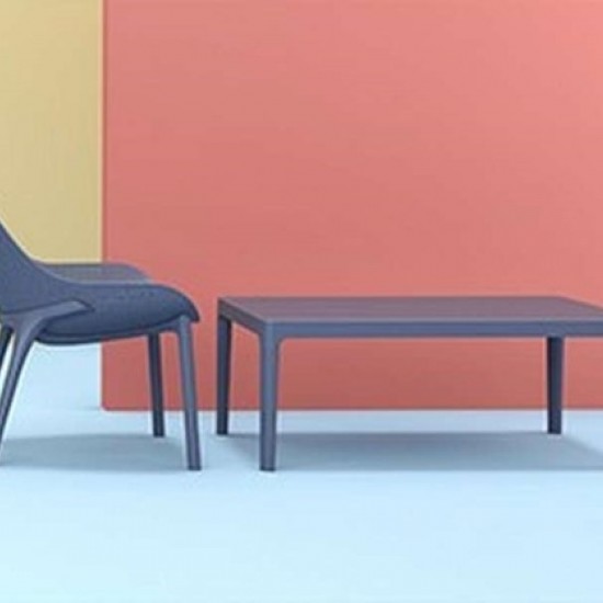 SKY ΤΡΑΠΕΖΙ 100Χ60Χ40εκ. DARK GREY ΠΟΛ/ΝΙΟΥ