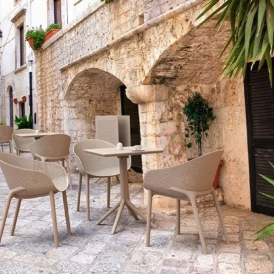 SKY ΤΡΑΠΕΖΙ ΠΤΥΣ/ΝΟ 60Χ60X74εκ. DOVE GREY ΠΟΛ/ΝΙΟΥ