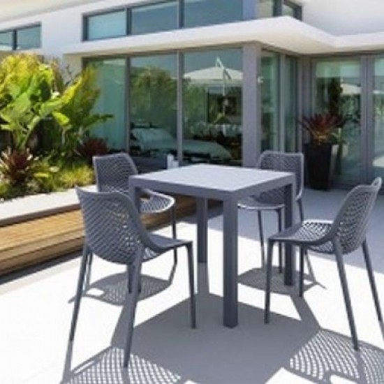 ARES ΤΡΑΠΕΖΙ 80Χ80Χ75εκ. DARK GREY ΠΟΛΥΠΡΟΠΥΛΕΝΙΟΥ-SIESTA-ARES ΤΡΑΠΕΖΙ-ΤΡΑΠΕΖΙ-DIAMADOPOULOS-