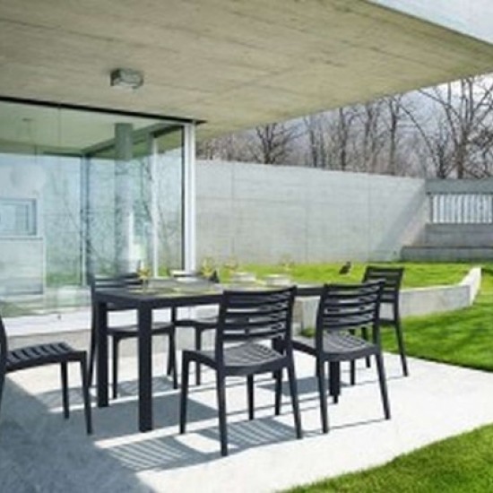 ARES ΤΡΑΠΕΖΙ 140Χ80Χ75εκ. DARK GREY ΠΟΛΥΠΡΟΠΥΛΕΝΙΟΥΥ-SIESTA-ARES ΤΡΑΠΕΖΙ-ΤΡΑΠΕΖΙ-