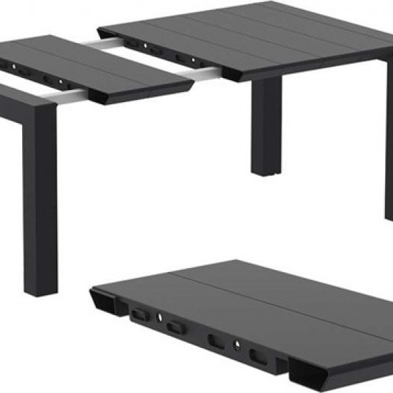 VEGAS BLACK 100X100/140εκ. ΕΠΕΚΤ.ΤΡΑΠΕΖΙ ΠΟΛ/ΝΙΟΥ-SIESTA-VEGAS ΤΡΑΠΕΖΙ-ΤΡΑΠΕΖΙ-