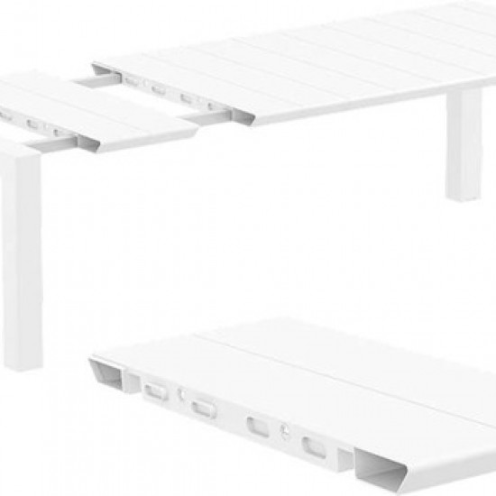 VEGAS WHITE 100X180/220εκ. ΕΠΕΚΤ.ΤΡΑΠΕΖΙ ΠΟΛ/ΝΙΟΥ