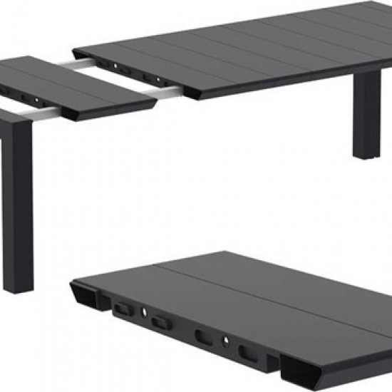 VEGAS BLACK 100X180/220εκ. ΕΠΕΚΤ.ΤΡΑΠΕΖΙ ΠΟΛ/ΝΙΟΥ-SIESTA-VEGAS ΤΡΑΠΕΖΙ-ΤΡΑΠΕΖΙ-