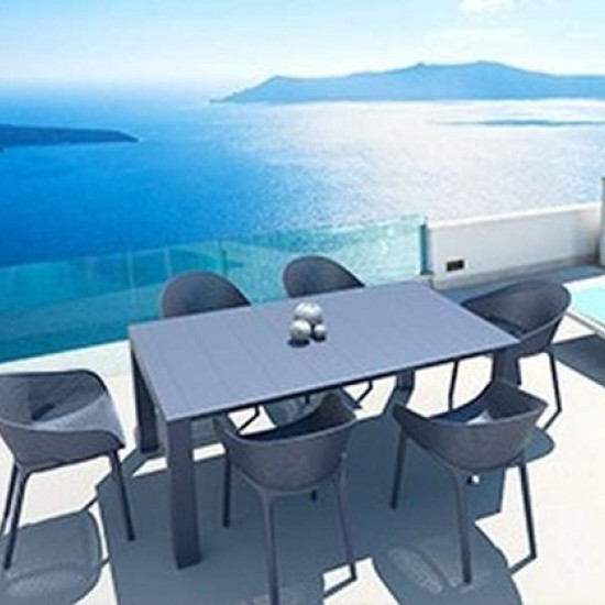 VEGAS DARK GREY 100X180/220εκ. ΕΠΕΚΤ.ΤΡΑΠΕΖΙ ΠΟΛ/ΝΙΟΥ-SIESTA-VEGAS ΤΡΑΠΕΖΙ-ΤΡΑΠΕΖΙ-