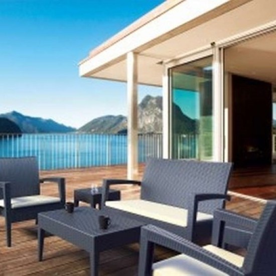 MIAMI DARK GREY ΚΑΝΑΠΕΣ 128Χ77Χ89εκ. ΠΟΛ/ΝΙΟΥ