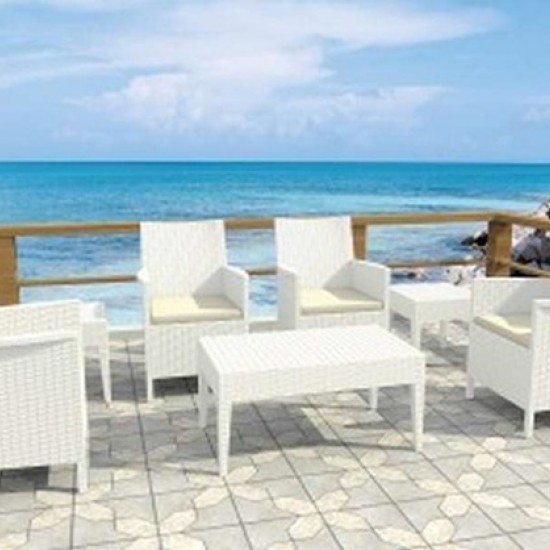 MIAMI WHITE ΤΡΑΠΕΖΑΚΙ ΠΟΛ/ΝΙΟΥ 92Χ53Χ45εκ.