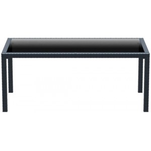 TAHITI DARK GREY 180Χ94Χ75εκ. ΤΡΑΠΕΖΙ ΜΕ ΤΖΑΜΙ ΠΟΛ/ΝΙΟΥ